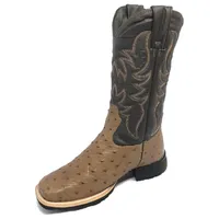 Bota de Avestruz Cheio Marrom - Cano Alto, Bico Quadrado, Solado Flex Comfort - imagem 2