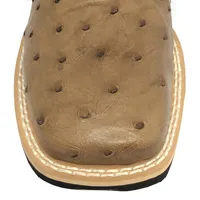 Bota de Avestruz Cheio Marrom - Cano Alto, Bico Quadrado, Solado Flex Comfort - imagem 3
