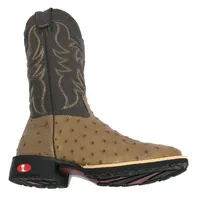 Bota de Avestruz Cheio Marrom - Cano Alto, Bico Quadrado, Solado Flex Comfort - imagem 4