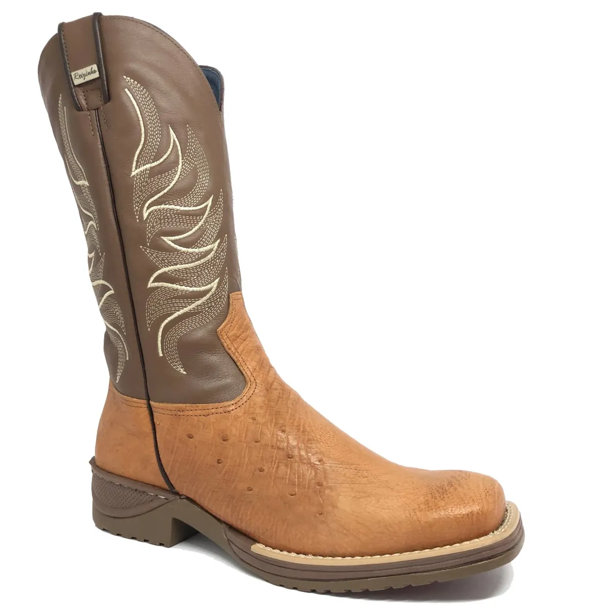Bota de Barriga de Avestruz Conhaque