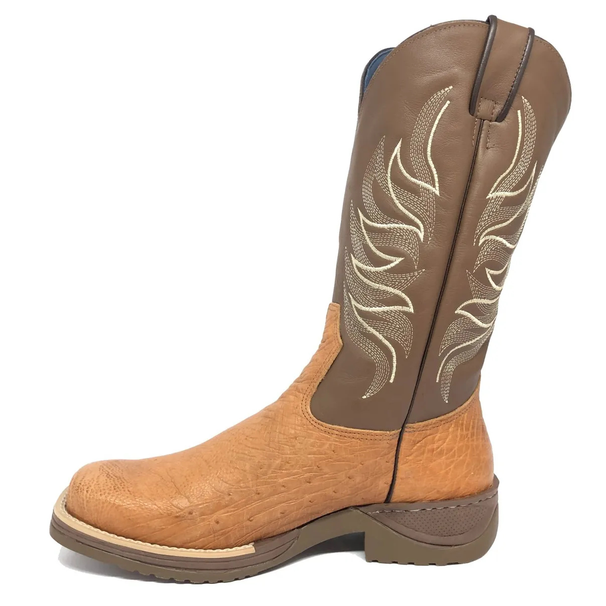 Bota de Barriga de Avestruz Conhaque