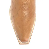 Bota de Barriga de Avestruz Conhaque, SOLADO DE COURO ARTESANAL - imagem 3