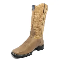 Bota de Barriga de Avestruz Conhaque Escuro - Cano Alto, Bico Quadrado, Solado Flex Comfort - imagem 5