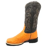 Bota de Barriga de Avestruz Laranja - Cano Alto, Bico Quadrado, Solado Flex Comfort - imagem 2