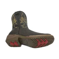 Bota de Barriga de Avestruz Marrom - Cano Médio, Bico Quadrado, Solado JUMP - imagem 6
