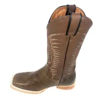 Bota de Barriga de Avestruz Marrom Fosco - CANO ALTO, BICO QUADRADO, ​SOLADO DE COURO ARTESANAL - imagem 3