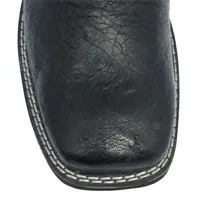 Bota de Barriga de Avestruz Preta - Cano Médio, Bico Quadrado, Solado Flex Comfort - imagem 4