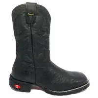 Bota de Barriga de Avestruz Preta - Cano Médio, Bico Quadrado, Solado Flex Comfort - imagem 1