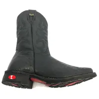 Bota de Barriga de Avestruz Preta - Cano Médio, Bico Quadrado, Solado Flex Comfort - imagem 3