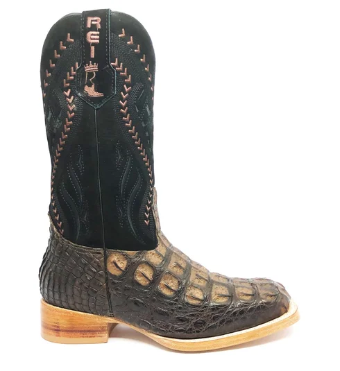 Bota Texana de Couro de Jacaré Marrom Limited Edition | Linha Premium | Reizinho Botas