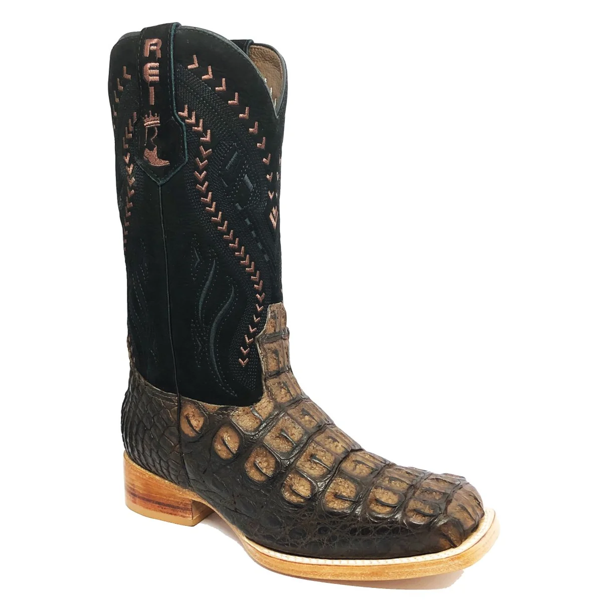 Bota Texana em Couro de Jacaré Marrom Café | Limited Edition Reizinho