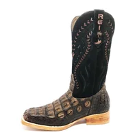 Bota Texana em Couro de Jacaré Marrom Café | Limited Edition Reizinho - imagem 2