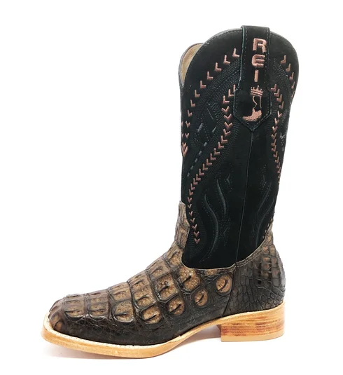 Bota Texana de Couro de Jacaré Marrom Limited Edition | Linha Premium | Reizinho Botas