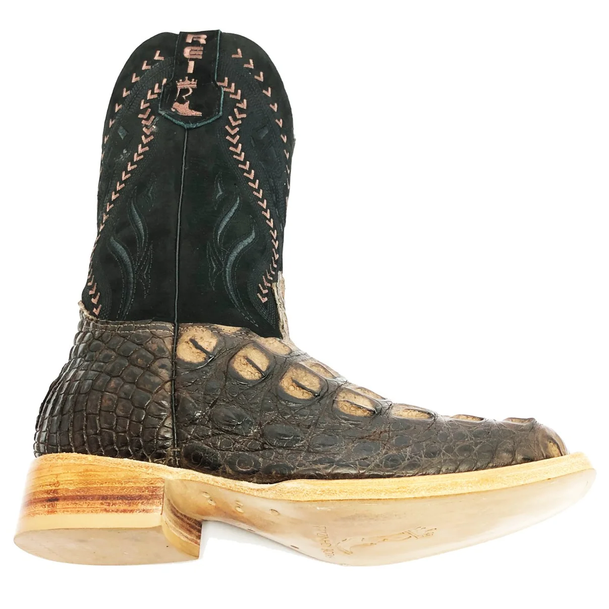 Bota Texana em Couro de Jacaré Marrom Café | Limited Edition Reizinho