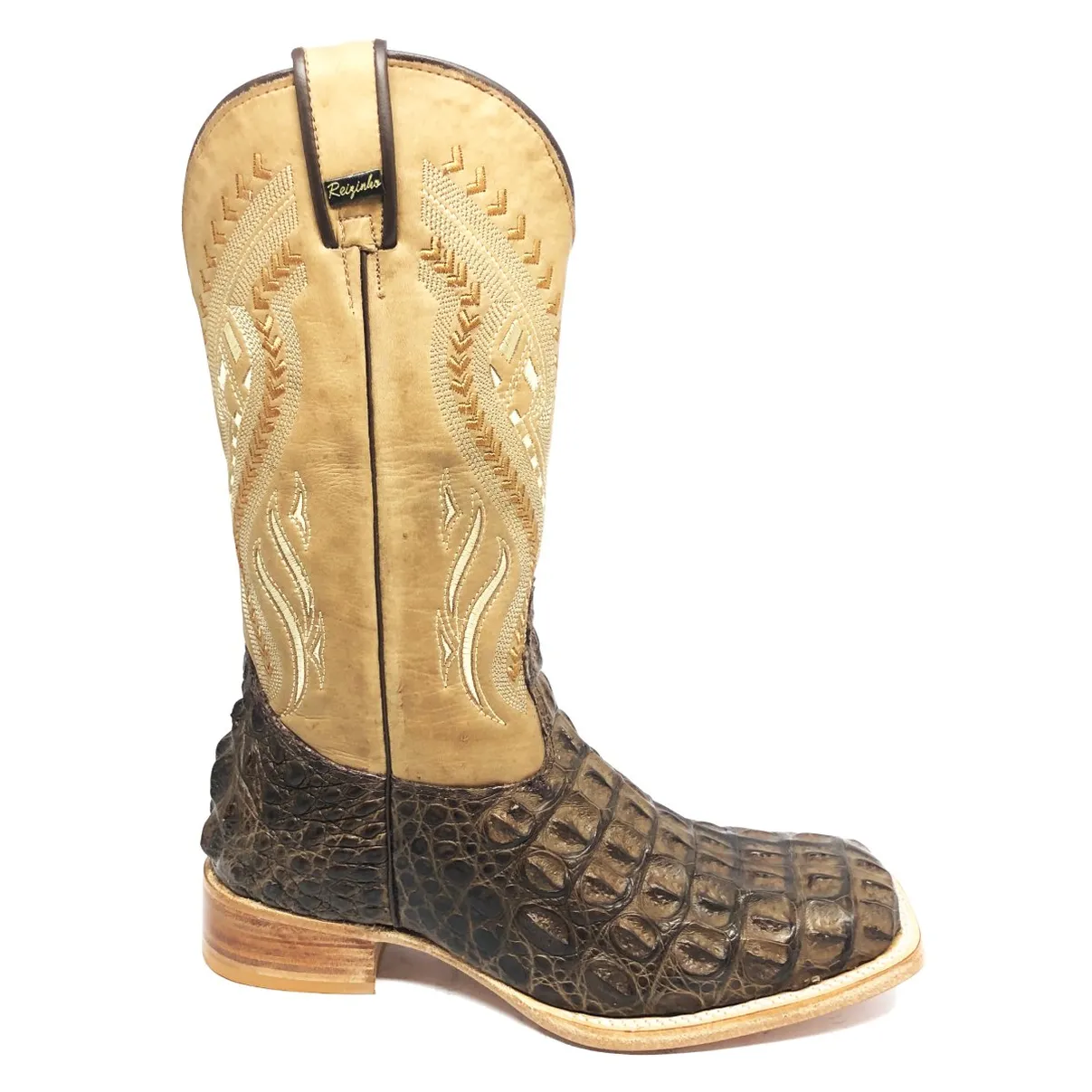 Bota Texana em Couro de Jacaré Tabaco | Limited Edition Reizinho Premium