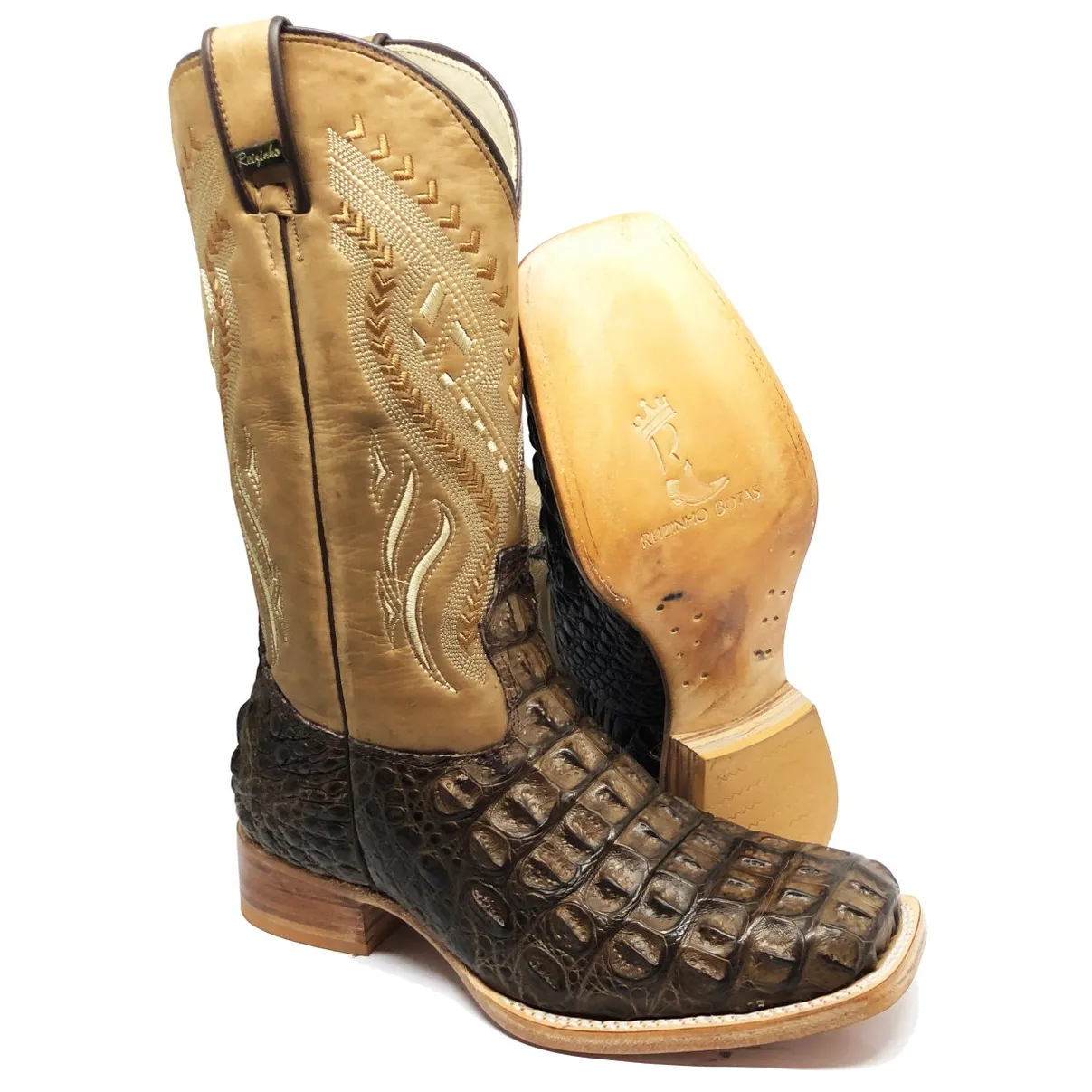 Bota Texana em Couro de Jacaré Tabaco | Limited Edition Reizinho Premium