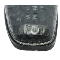 Bota Texana De Couro Legítimo de Jacaré Preto - Cano Curto Elástico, Bico Quadrado - Solado Flex Comfort - imagem 3
