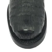 Bota Texana de Couro Legítimo de Jacaré Preto - Cano Alto, Bico Quadrado - Solado X-Flex Artesanal - imagem 2