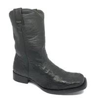 Bota Texana de Couro Legítimo de Jacaré Preto - Cano Médio, Bico Quadrado - Solado de Couro Artesanal - imagem 5