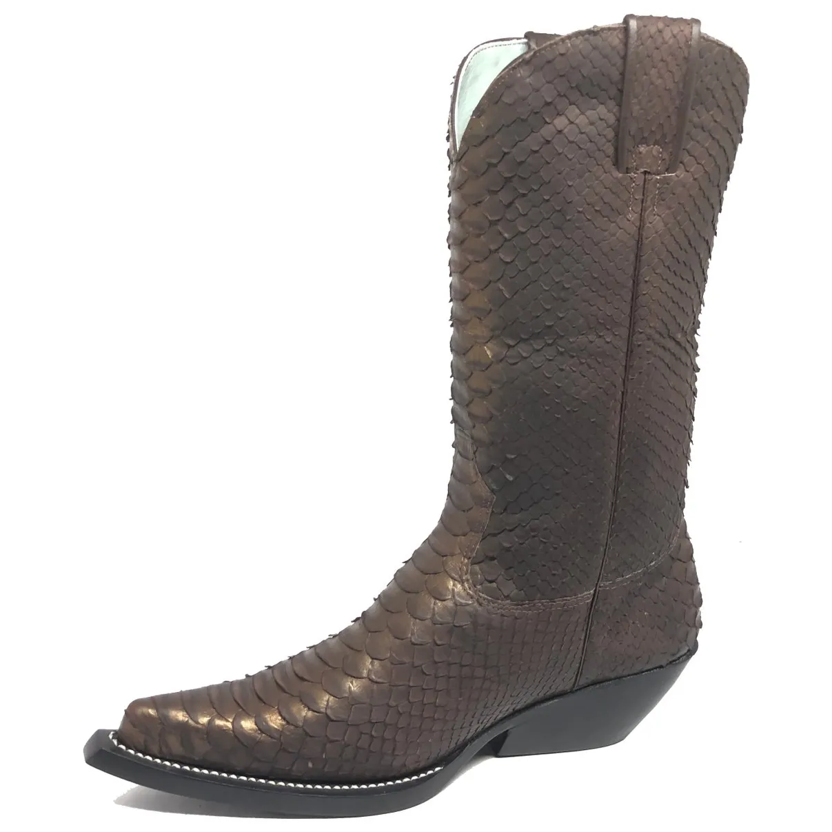 Bota Texana em Couro de Python Golden Brown FULL | Limited Reizinho