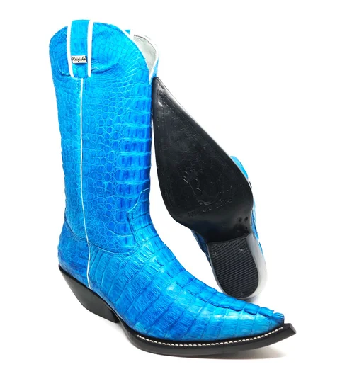 Bota Texana de Couro de Jacaré Blue | FULL | Limited Edition | Linha Premium | Reizinho Botas