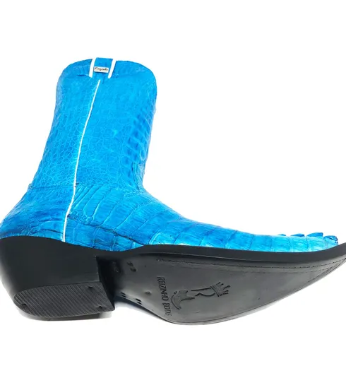 Bota Texana de Couro de Jacaré Blue | FULL | Limited Edition | Linha Premium | Reizinho Botas