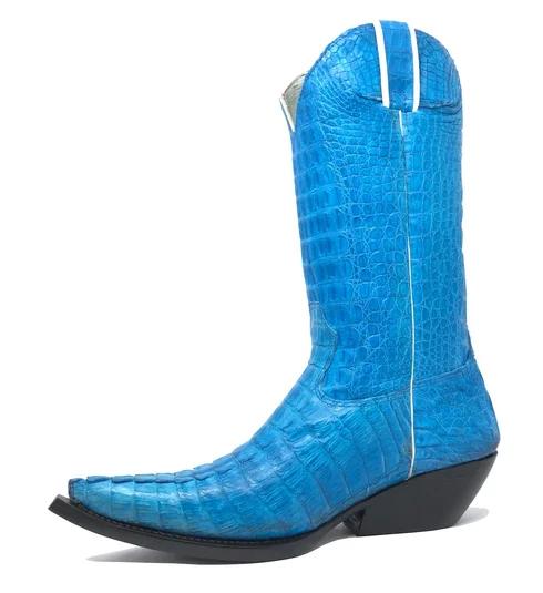 Bota Texana de Couro de Jacaré Blue | FULL | Limited Edition | Linha Premium | Reizinho Botas