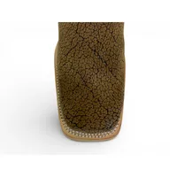 Bota Texana Reizinho Premium de Couro Legítimo de Bisão Black Cognac - Cano Médio, Bico Quadrado - Solado de Couro Artesanal - imagem 5