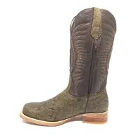 Bota Texana Reizinho Premium de Couro Legítimo de Búfalo Africano Black Cognac - Cano Alto, Bico Quadrado - Solado de Couro Artesanal | Reizinho Botas - imagem 7