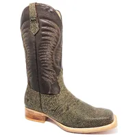 Bota Texana Reizinho Premium de Couro Legítimo de Búfalo Africano Black Cognac - Cano Alto, Bico Quadrado - Solado de Couro Artesanal | Reizinho Botas - imagem 6