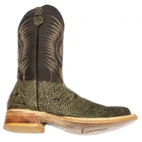 Bota Texana Reizinho Premium de Couro Legítimo de Búfalo Africano Black Cognac - Cano Alto, Bico Quadrado - Solado de Couro Artesanal | Reizinho Botas - imagem 4