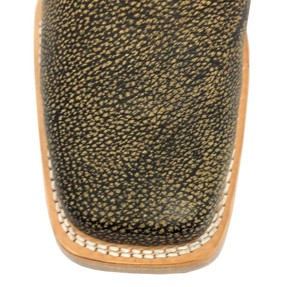 Bota Texana Reizinho Premium de Couro Legítimo de Búfalo Africano Black Cognac - Cano Alto, Bico Quadrado - Solado de Couro Artesanal | Reizinho Botas