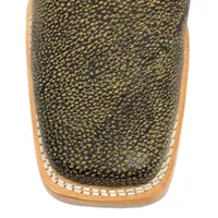 Bota Texana Reizinho Premium de Couro Legítimo de Búfalo Africano Black Cognac - Cano Alto, Bico Quadrado - Solado de Couro Artesanal | Reizinho Botas - imagem 5