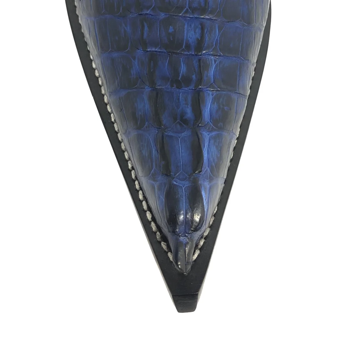 Bota Premium Couro De Jacaré Darkness Blue Rabo Limited Edition - Cano Alto, Bico Fino, Solado De Couro Artesanal