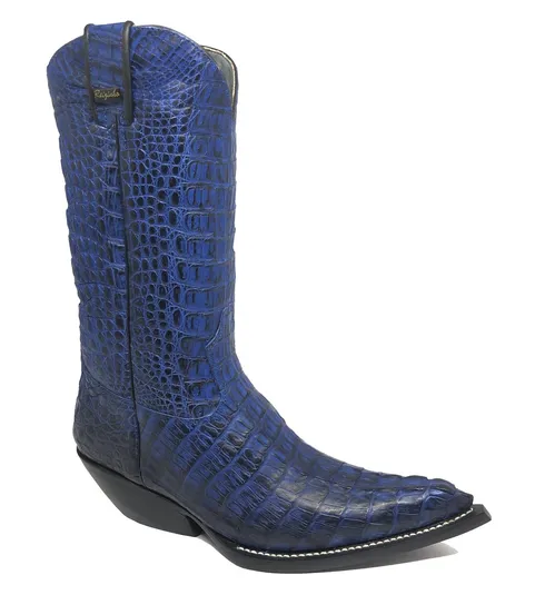 Bota Texana de Couro de Jacaré Darkness Blue Rabo | FULL | Limited Edition | Linha Premium | Reizinho Botas
