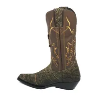 Bota Texana Reizinho Premium de Couro Legítimo de Elefante Black Cognac - Cano Alto, Bico Fino - Solado de Couro Artesanal - imagem 7