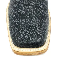 Bota Texana Reizinho Premium de Couro Legítimo de Búfalo Africano Stone - Cano Curto Zíper, Bico Quadrado - Solado de Co - imagem 5