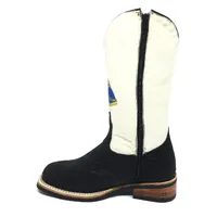 Bota Texana Reizinho Premium de Couro Legítimo de Elefante Preto - Cano Alto, Bico Quadrado - Solado X-Flex Artesanal | Reizinho Botas - imagem 7