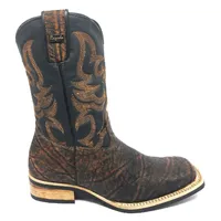 Bota Texana Reizinho Premium de Couro Legítimo de Elefante Volcano - Cano Médio, Bico Quadrado - Solado X-Flex Artesanal - imagem 6