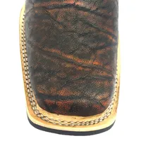 Bota Texana Reizinho Premium de Couro Legítimo de Elefante Volcano - Cano Médio, Bico Quadrado - Solado X-Flex Artesanal - imagem 5