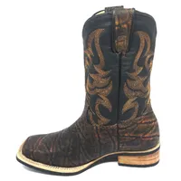 Bota Texana Reizinho Premium de Couro Legítimo de Elefante Volcano - Cano Médio, Bico Quadrado - Solado X-Flex Artesanal - imagem 7
