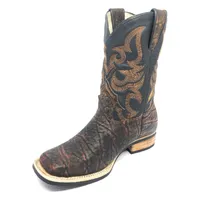 Bota Texana Reizinho Premium de Couro Legítimo de Elefante Volcano - Cano Médio, Bico Quadrado - Solado X-Flex Artesanal - imagem 2