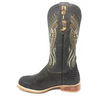 Bota Texana Reizinho Premium de Couro Legítimo de Tubarão Brown Matte LIMITED EDITION - Cano Alto, Bico Quadrado - Solado de Couro Artesanal - imagem 7