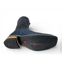 Bota Texana Reizinho Premium de Couro Legítimo de Tubarão Deep Blue - Cano Alto, Bico Quadrado - Solado X-Flex Artesanal | Reizinho Botas - imagem 4