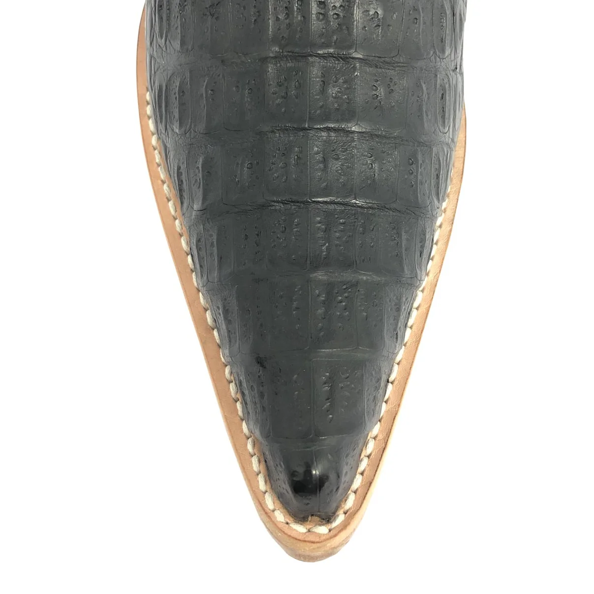 Bota Reizinho Premium Couro De Jacaré Preto LImited Edition - Cano Alto, Bico Fino  Arredondado, Solado De Couro Artesan