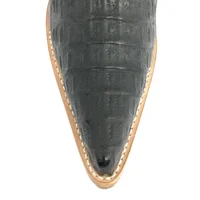 Bota Reizinho Premium Couro De Jacaré Preto LImited Edition - Cano Alto, Bico Fino  Arredondado, Solado De Couro Artesan - imagem 5