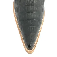 Bota Reizinho Premium Couro De Jacaré Preto LImited Edition - Cano Alto, Bico Fino  Arredondado, Solado De Couro Artesan - imagem 6
