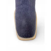 Bota Texana Reizinho Premium de Couro Legítimo de Lobo Marinho Preto Fosco - Cano Curto Zíper, Bico Quadrado - Solado de Couro Artesanal Injetado | Reizinho Botas - imagem 4