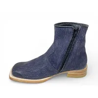 Bota Texana Reizinho Premium de Couro Legítimo de Lobo Marinho Preto Fosco - Cano Curto Zíper, Bico Quadrado - Solado de Couro Artesanal Injetado | Reizinho Botas - imagem 7