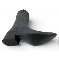 Bota Texana Reizinho Premium Inteira de Couro Legítimo de Bisão Navy Blue - Cano Alto, Bico Fino Arredondado - Solado de Couro Artesanal - imagem 4